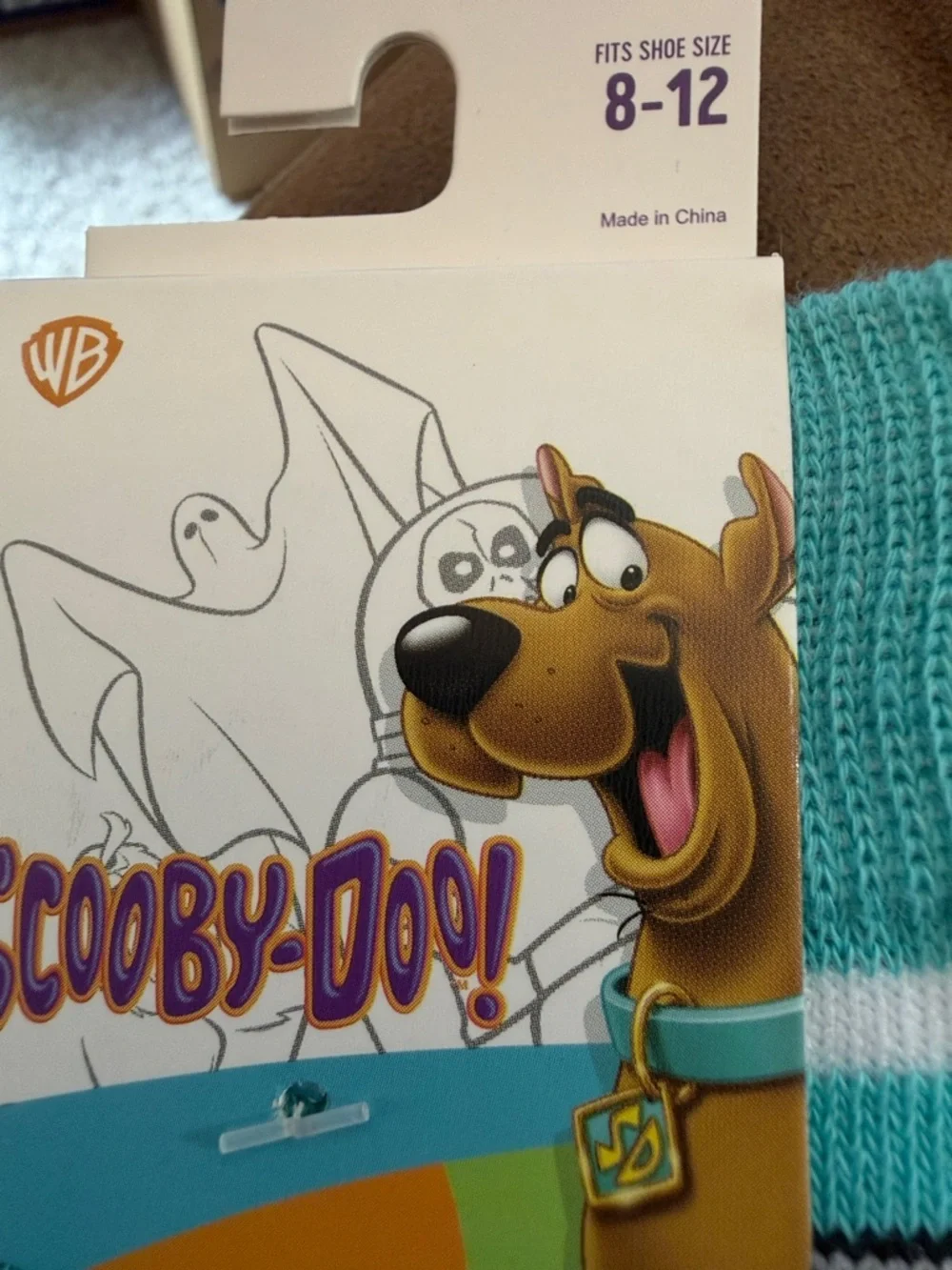 Scooby-Doo Crew Socks in Yellow, Aqua & Gray Mens size 8-12